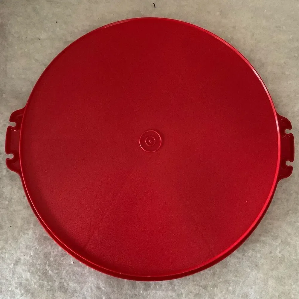 Vintage Tupperware Red Party Susan 405-9 With 224-5 Lid